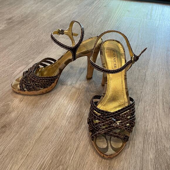 Coach Womens Heels Sandals Size 6 Designer Stilettos High End Luxury Elegant - Picture 3 of 9